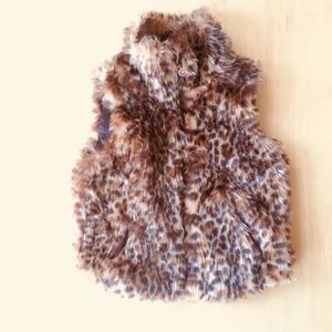 Faux Fur Girls Leopard Vest
